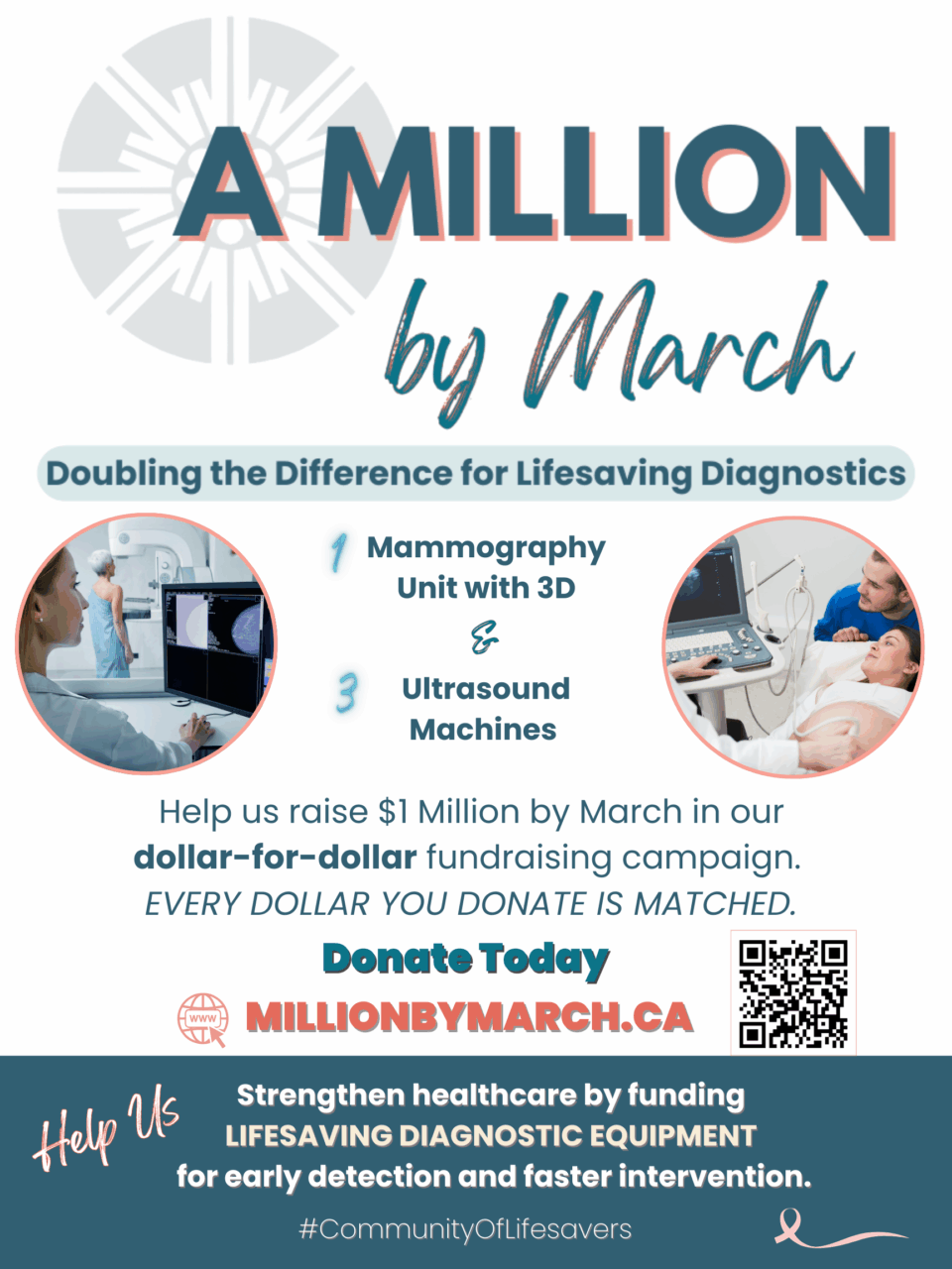 The Group Health Centre has launched a community-wide fundraising campaign to raise $1 million by March to purchase critical diagnostic equipment: a new mammography unit and six ultrasound machines.  These tools are essential for early detection, accurate diagnosis, and timely treatment for patients across Algoma.