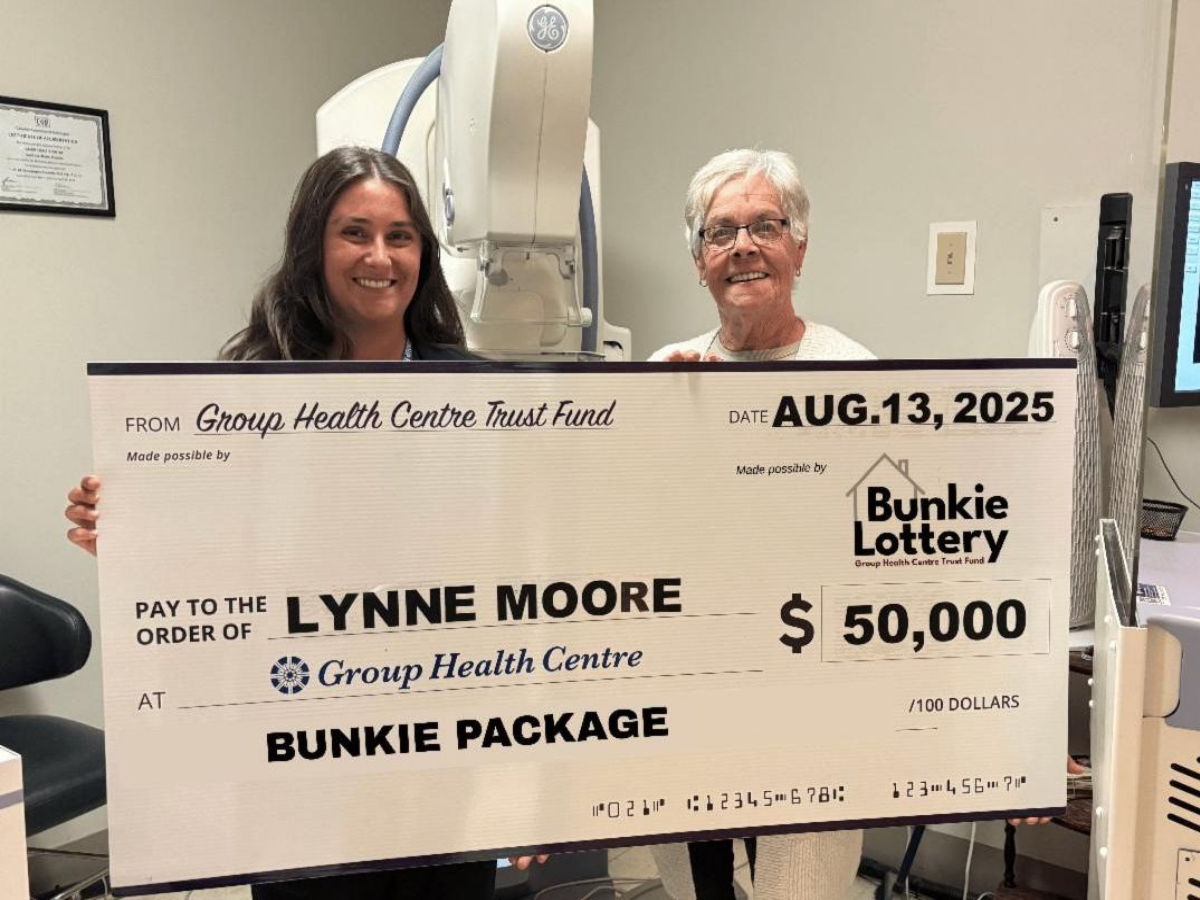2025 Bunkie Lottery Winner holds cheque for $50,000